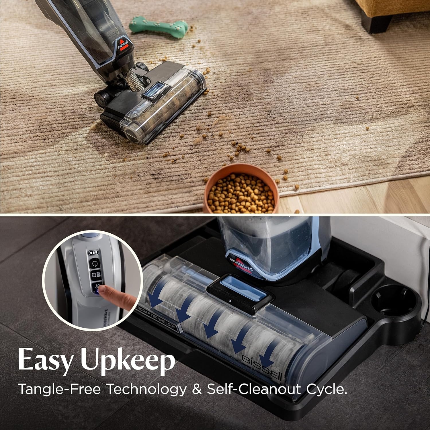 BISSELL CrossWave Edge Cordless Wet Dry Vacuum with Edge Cleaning, Tangle-Free Pet Hair Brush Roll, FreshStart Filter, and Storage & Rinse Tray Included, 4329F