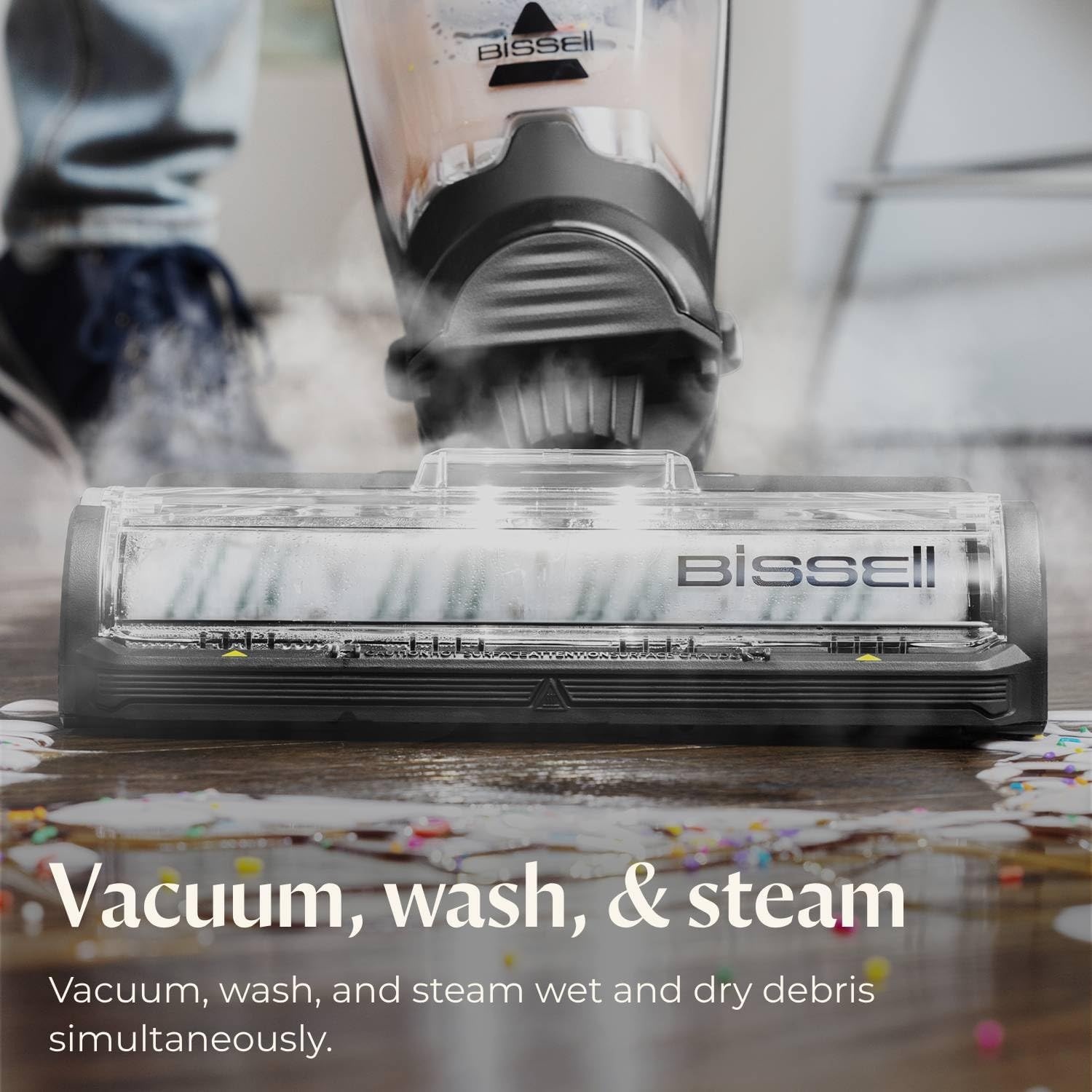 Bissell CrossWave HydroSteam Deluxe Steam Mop, 3-in-1 Wet Dry Vacuum Mop with Steam Function, Hard Floor Cleaner Machine with Sanitize Formula, Green, 3515G(CrossWave HydroSteam Deluxe)