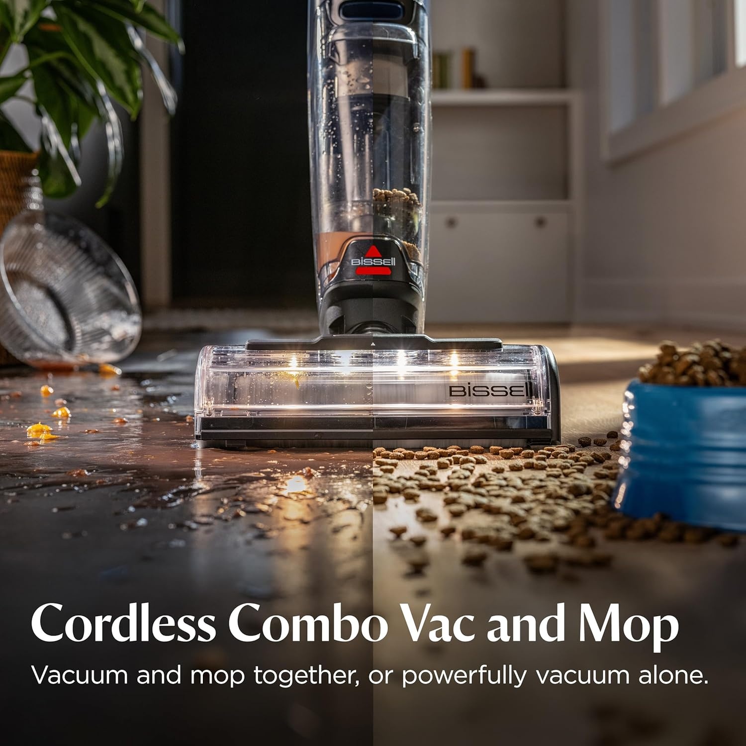 Bissell CrossWave HydroScrub Cordless Wet Dry Vacuum Mop, Floor Cleaner with ZeroGap Edge Cleaning & FurFinder Headlights, 45-Minute Runtime for Hard Floors & Area Rugs, 4275F(CrossWave HydroScrub Plus)