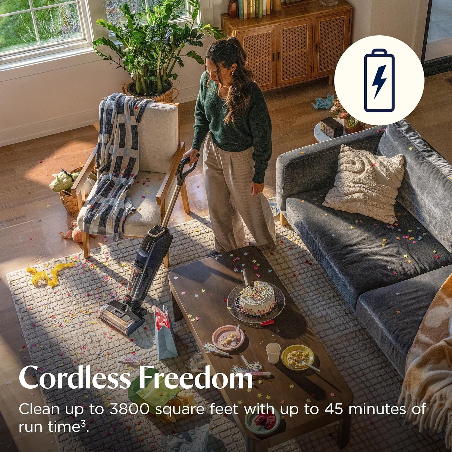Bissell CrossWave HydroScrub Cordless Wet Dry Vacuum Mop, Floor Cleaner with ZeroGap Edge Cleaning & FurFinder Headlights, 45-Minute Runtime for Hard Floors & Area Rugs, 4275F(CrossWave HydroScrub Plus)