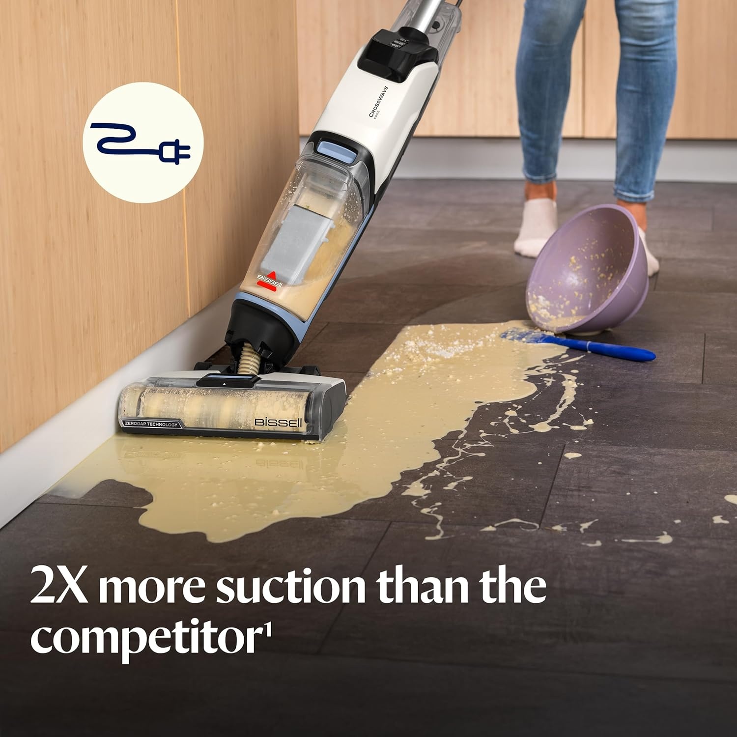 Bissell Crosswave Turbo Vacuum Mop All in One Wet and Dry Vac Combo Hard Floor & Area Rug Cleaner, 3888A(CrossWave Edge)