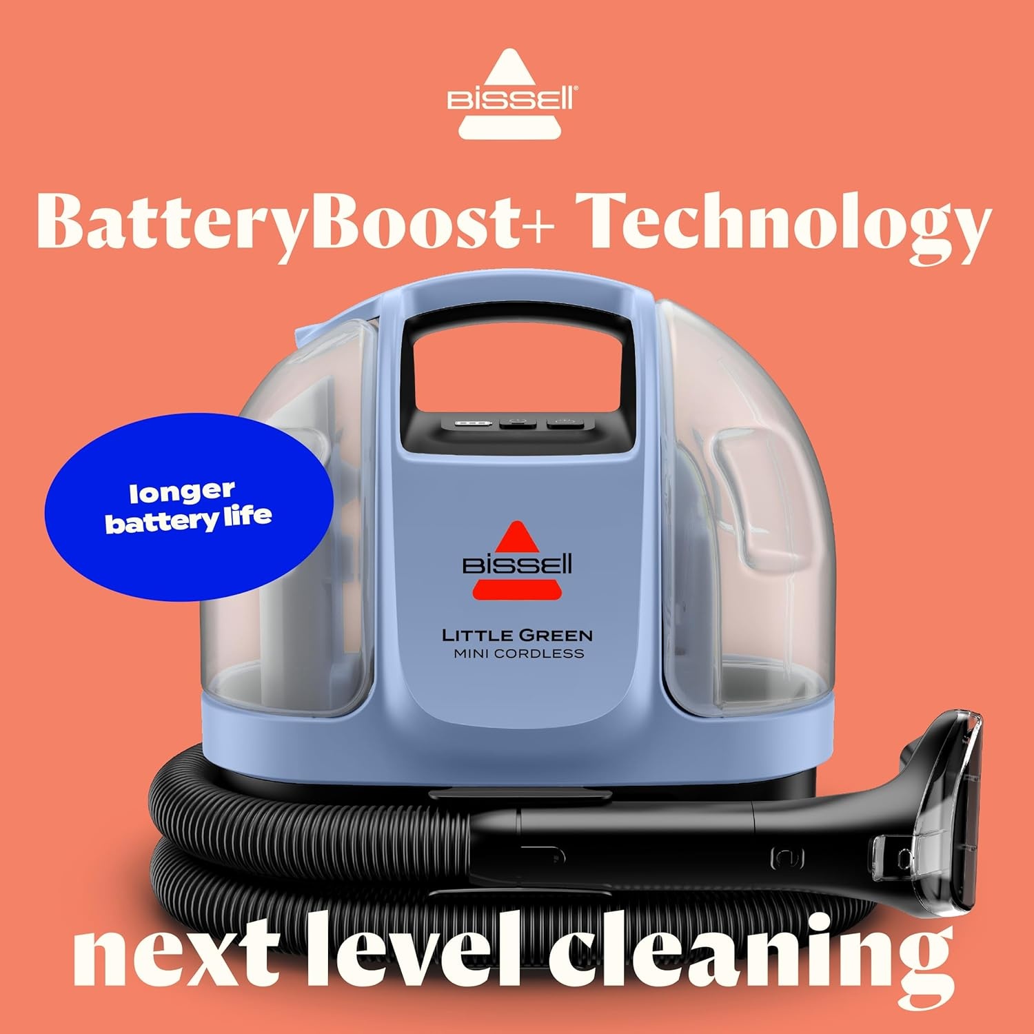 BISSELL Little Green Cordless SmartMix, Powerful Cordless Suction, HydroRinse Self-Cleaning Hose Tool, Pro Oxy Spot & Stain Formula Included(Little Green Mini Cordless Lake)