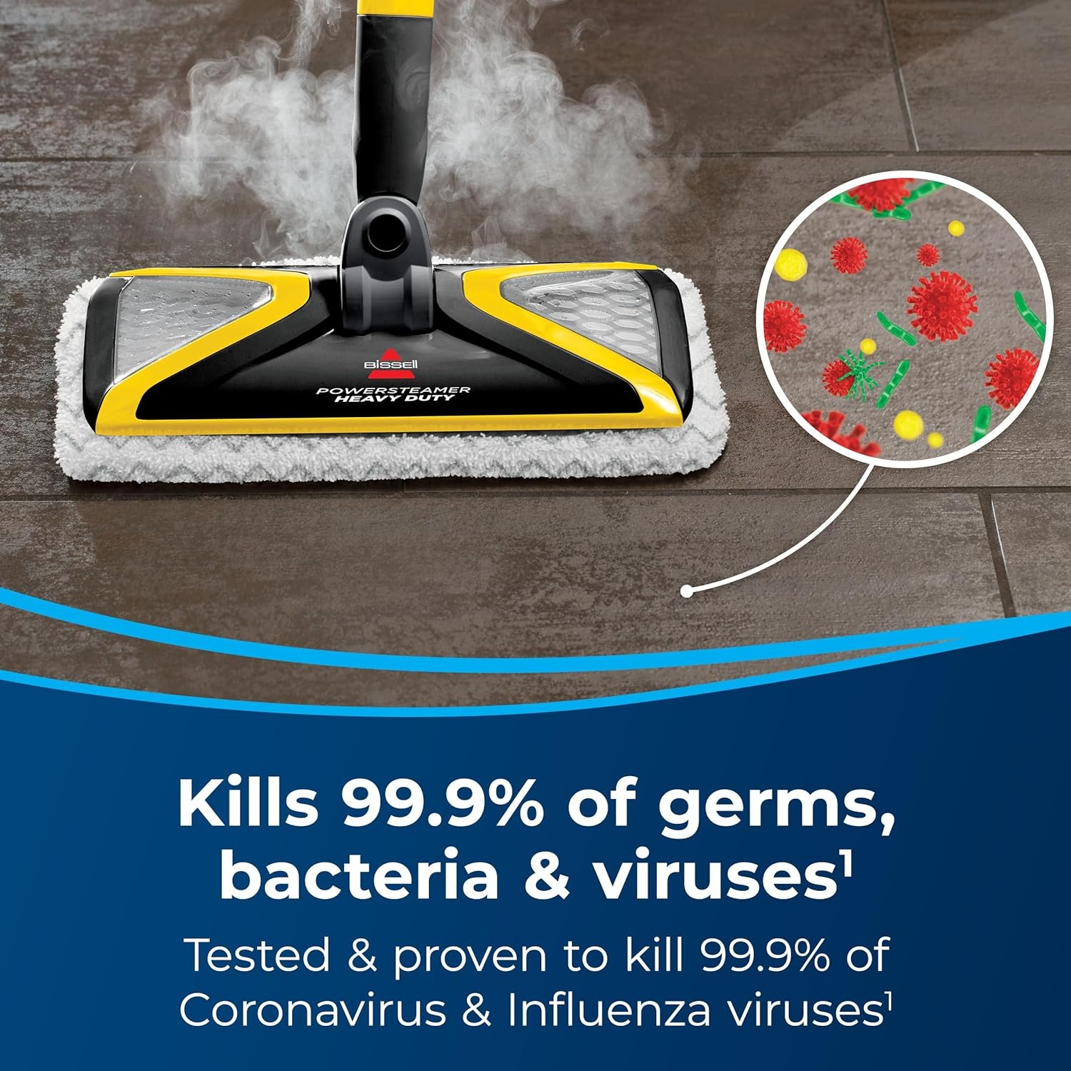 BISSELL PowerSteamer Heavy Duty 3-in-1 Steam Mop and Handheld SteamShot for Indoor & Outdoor, use for Garage, Workshop, Auto, Boat, Recreational Vehicles, Windows,Outdoor Furniture and Decks, 2685A(Power Steamer)