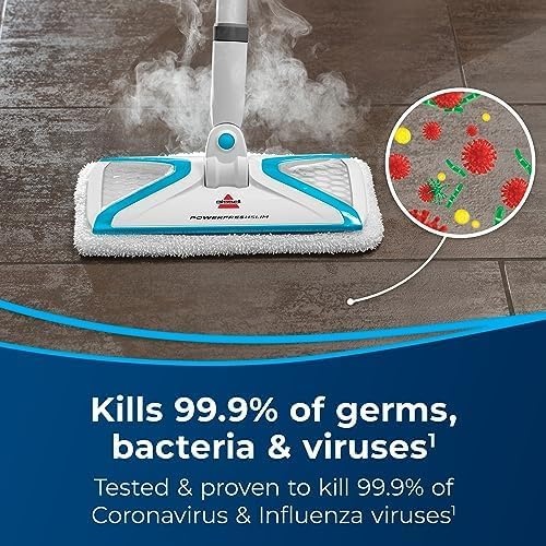 BISSELL PowerSteamer Heavy Duty 3-in-1 Steam Mop and Handheld SteamShot for Indoor & Outdoor, use for Garage, Workshop, Auto, Boat, Recreational Vehicles, Windows,Outdoor Furniture and Decks, 2685A(PowerFresh Slim Steam)