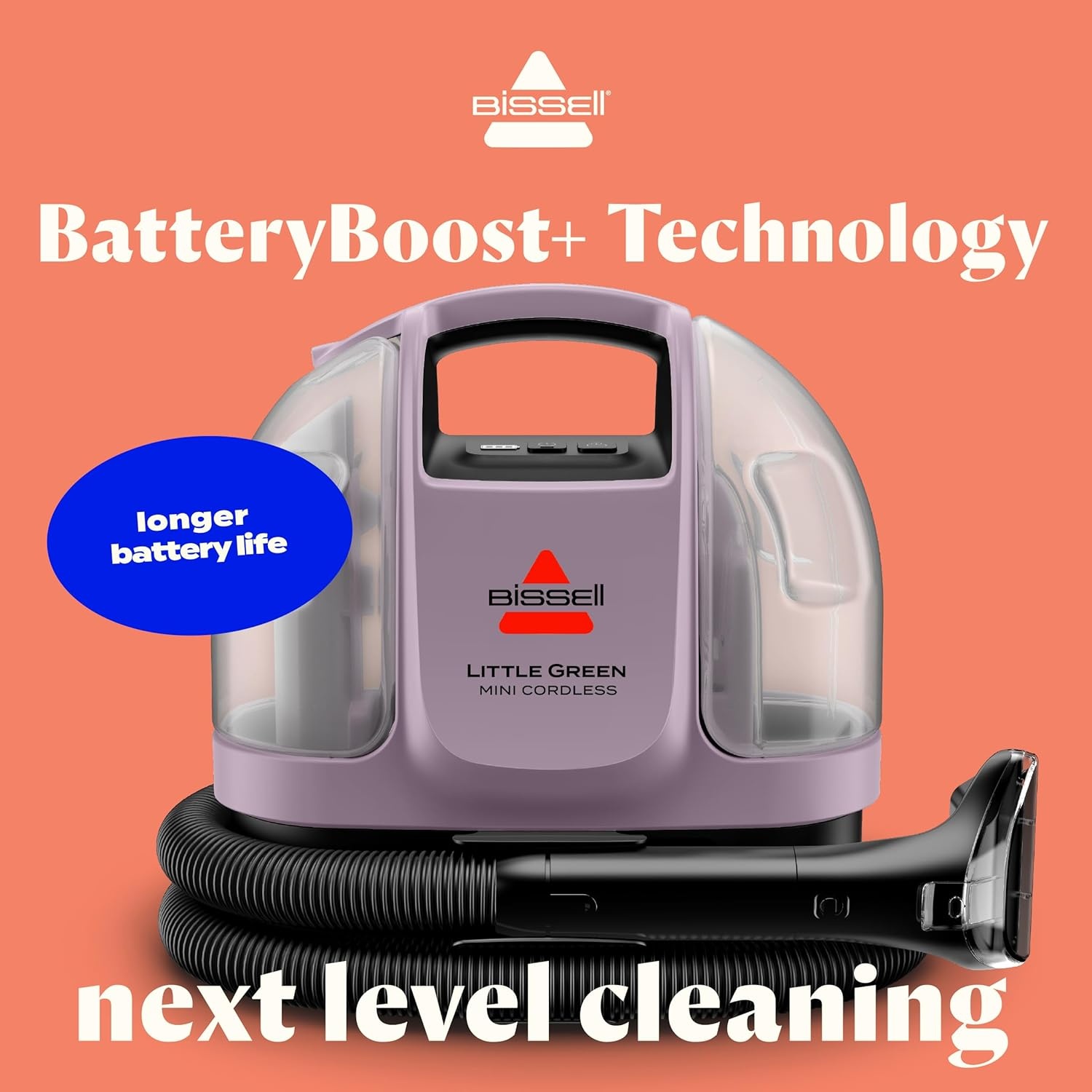 BISSELL Little Green Cordless SmartMix, Powerful Cordless Suction, HydroRinse Self-Cleaning Hose Tool, Pro Oxy Spot & Stain Formula Included(Little Green Mini Cordless Dusk)