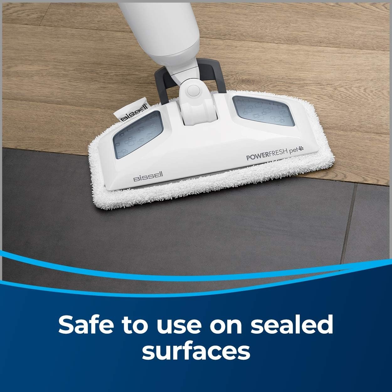 Bissell PowerFresh Deluxe 1806 Steam Mop for Tile, Hardwood & Sealed Floors w/Built‑in SpotBoost Brush, Fast 30‑Second Warm‑Up, Variable Steam Levels, Fresh Scent Discs Compatible(PowerFresh Pet Steam Mop)