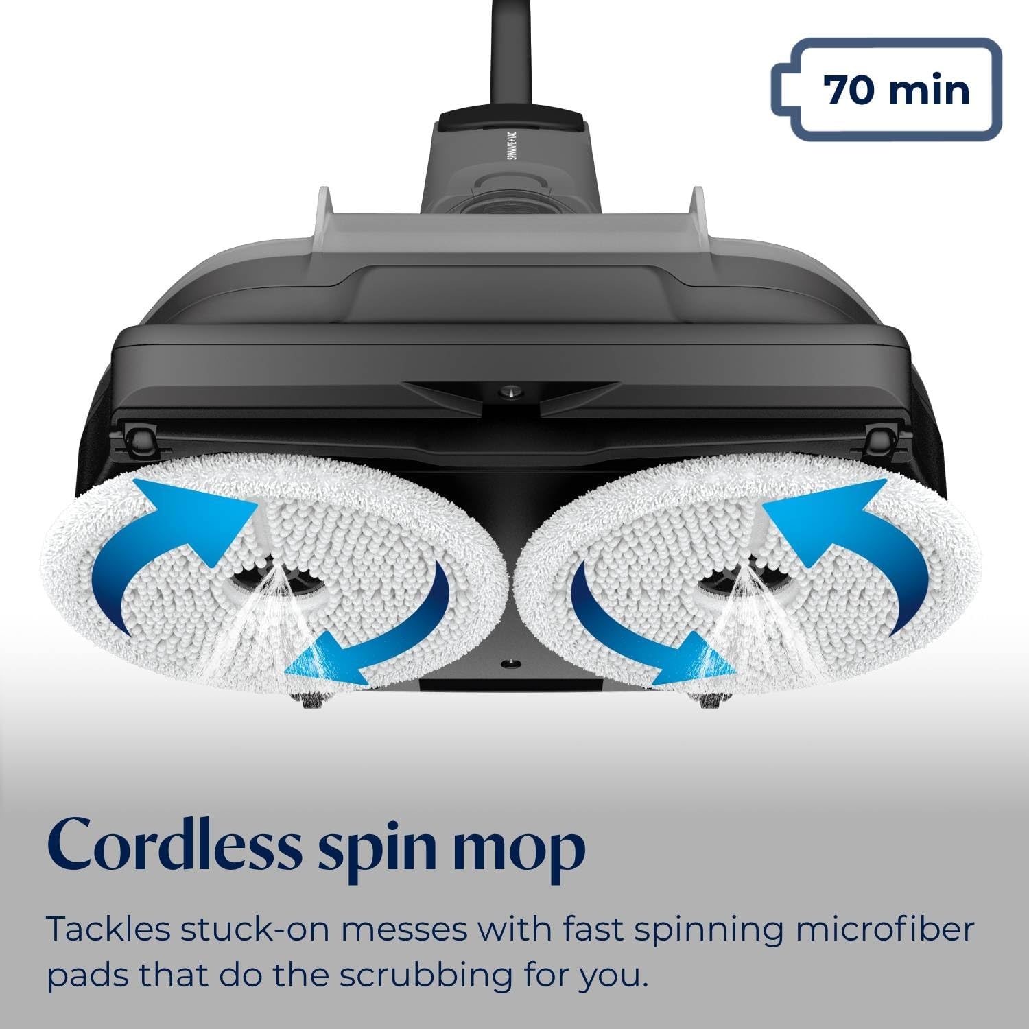 Bissell Spinwave Cordless Pet Spin Mop, 18V Electric Hard Floor Cleaner with Reusable Washable Pads, Pet Stain Removal for Sealed Wood Tile & Laminate Floors, 23157(Cordless + Vac)