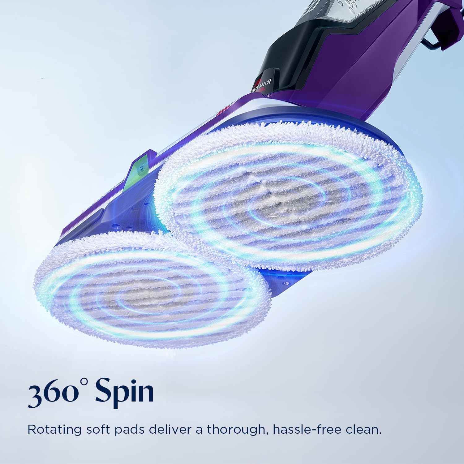 BISSELL Spinwave SmartSteam All-in-One Scrubbing and Sanitizing Electric Hard Floor Steam Mop w/LED Headlights & Swivel Steering 3897A(SpinWave Corded Pet)