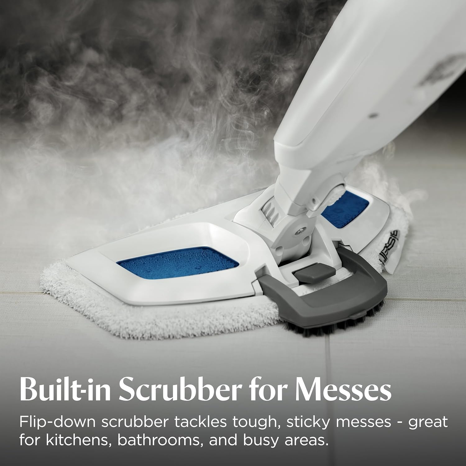 Bissell PowerFresh Deluxe 1806 Steam Mop for Tile, Hardwood & Sealed Floors w/Built‑in SpotBoost Brush, Fast 30‑Second Warm‑Up, Variable Steam Levels, Fresh Scent Discs Compatible(PowerFresh Steam Mop)