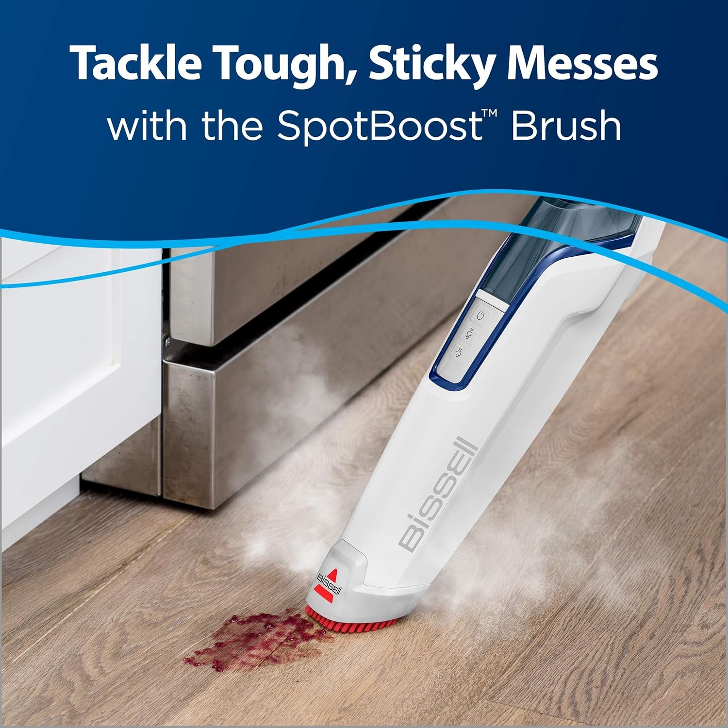 Bissell PowerFresh Deluxe 1806 Steam Mop for Tile, Hardwood & Sealed Floors w/Built‑in SpotBoost Brush, Fast 30‑Second Warm‑Up, Variable Steam Levels, Fresh Scent Discs Compatible(PowerFresh Deluxe)