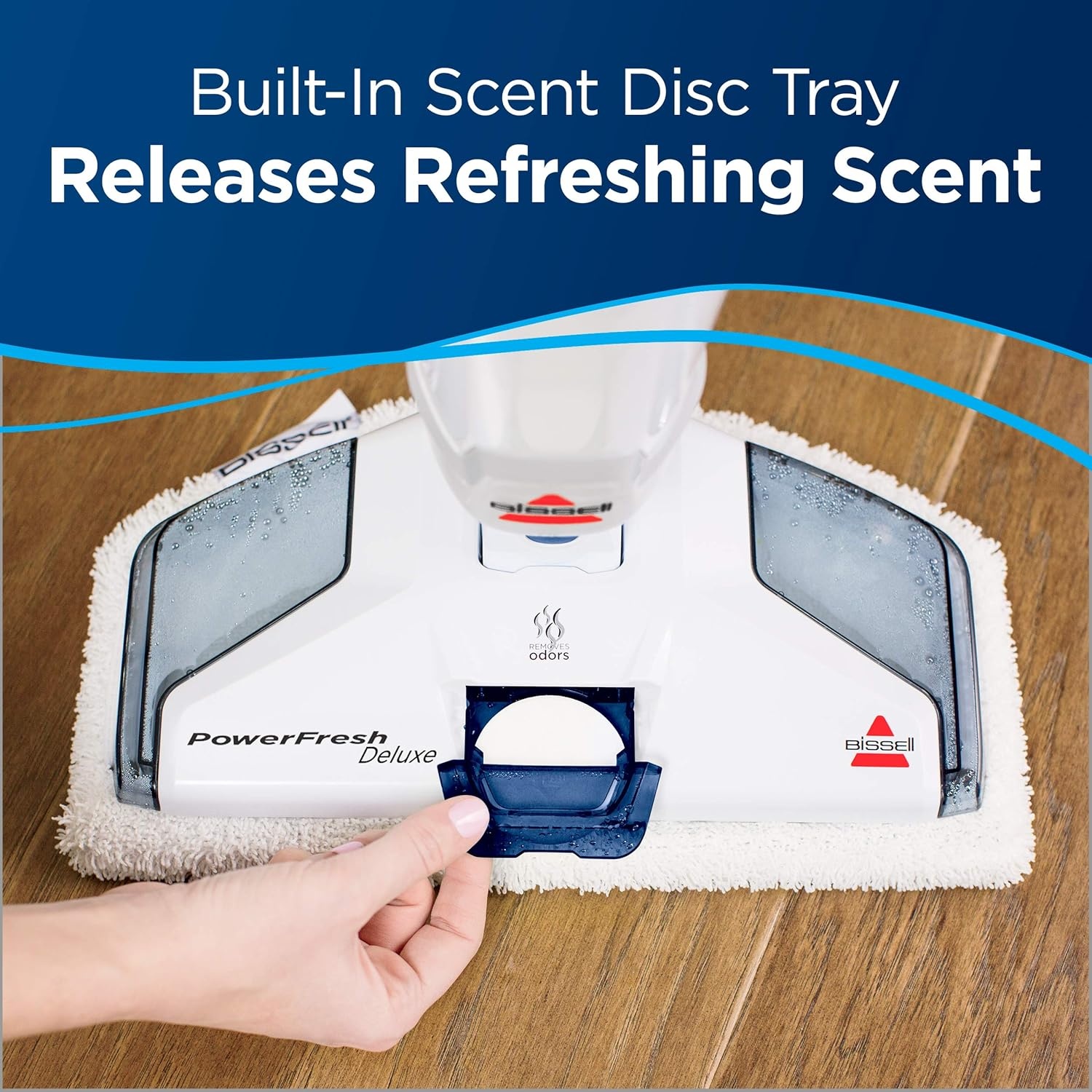 Bissell PowerFresh Deluxe 1806 Steam Mop for Tile, Hardwood & Sealed Floors w/Built‑in SpotBoost Brush, Fast 30‑Second Warm‑Up, Variable Steam Levels, Fresh Scent Discs Compatible(PowerFresh Deluxe)