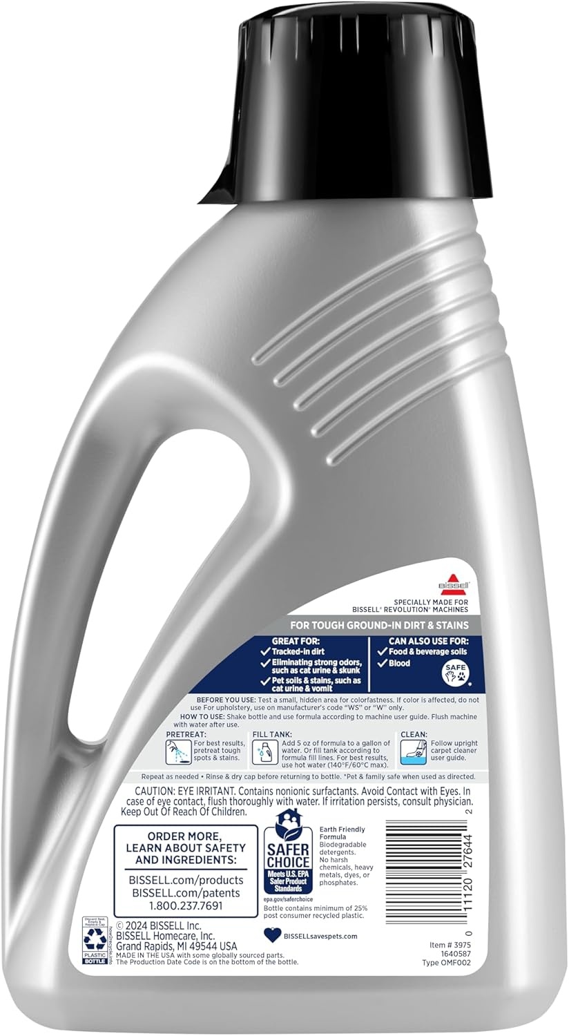 Bissell Revolution Upright Deep Cleaner Carpet & Upholstery Formula, 48 oz, 3975(Revolution Oxy Deep Clean Upright Formula)