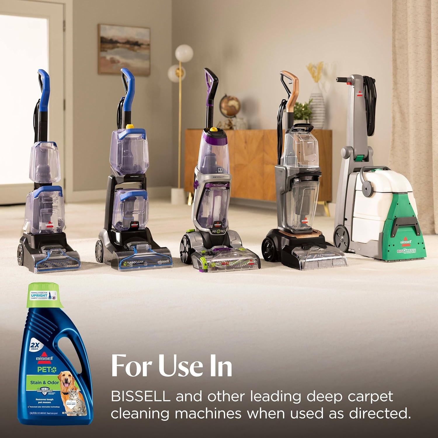 BISSELL 2X Pet Stain & Odor Full Size Machine Formula, 60 ounces, 99K52(60 Fl Oz (Pack of 1))