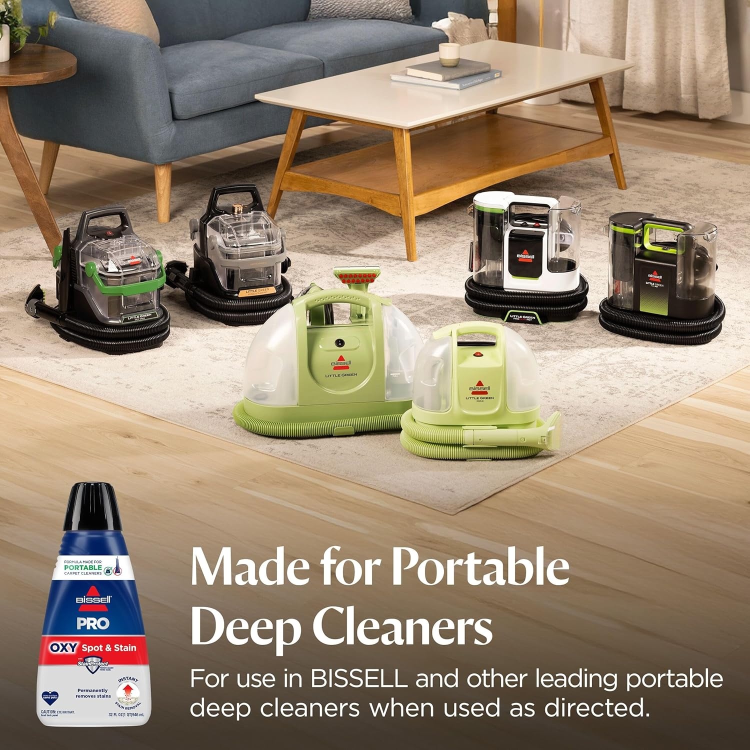 Bissell Professional Spot and Stain + Oxy Portable Machine Formula, 32 oz, Single, 32 Fl Oz(32 Fl Oz (Pack of 6))