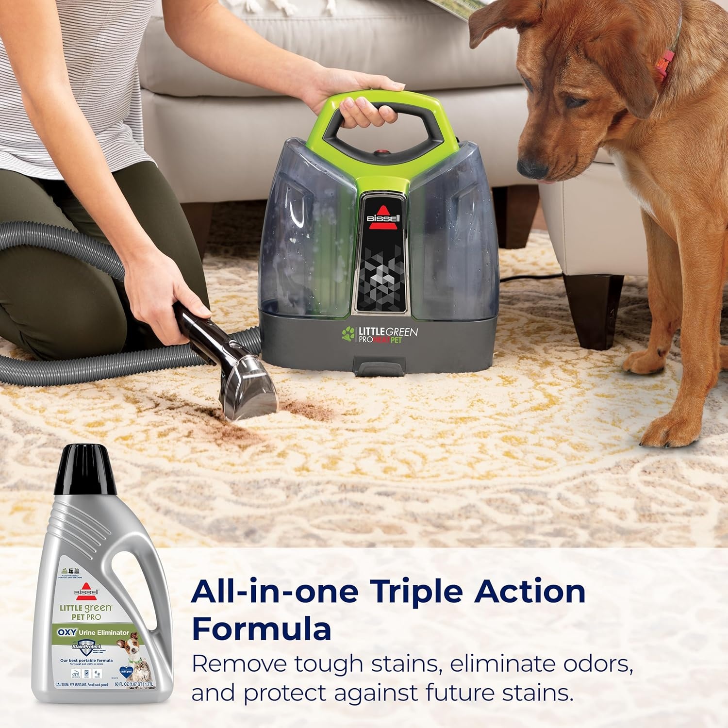 BISSELL® Little Green™ PET-PRO-OXY Formula for Portable Carpet Cleaners, 60 oz, 2034F(60 Fl Oz (Pack of 1))