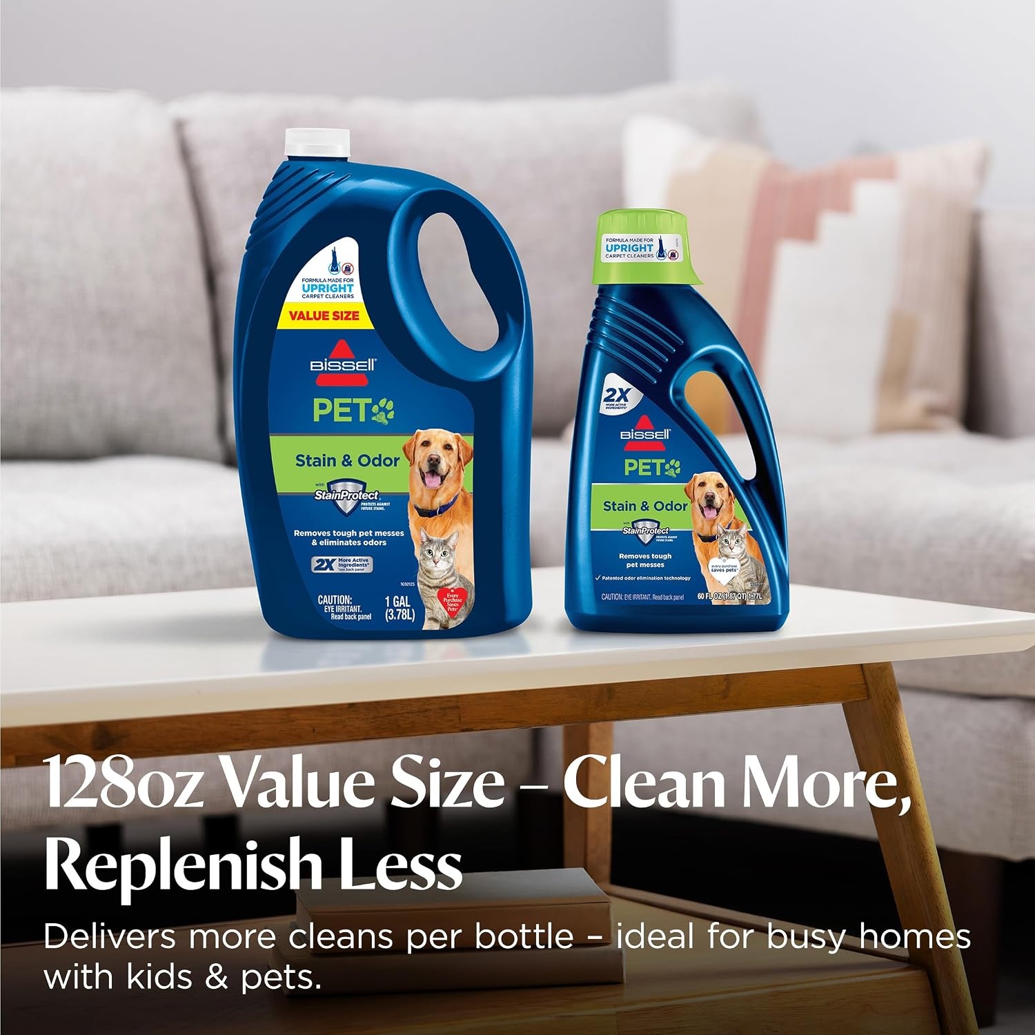 Bissell Pet & Stain Odor Full Size Deep Cleaner Machine Solution, 1 Gallon, 99K5Y