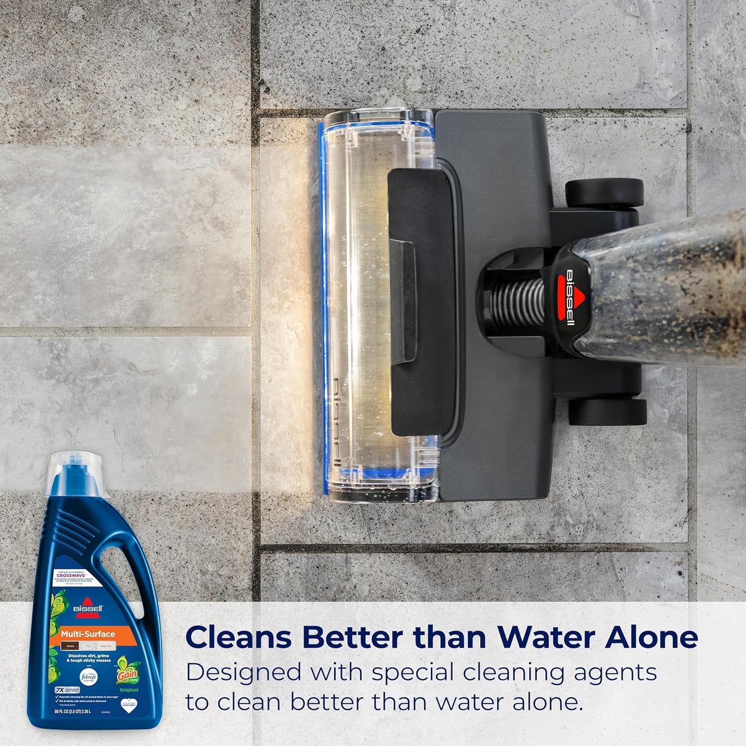Bissell Multi-Surface with Febreze + Gain, 3445G, 80 oz, Safe of Sealed Hard Floors and Area Rugs, Dissolves Dirt, Grime, and Tough Sticky Messes, Febreze Original Gain Scent(Febreze + Gain  80 oz)