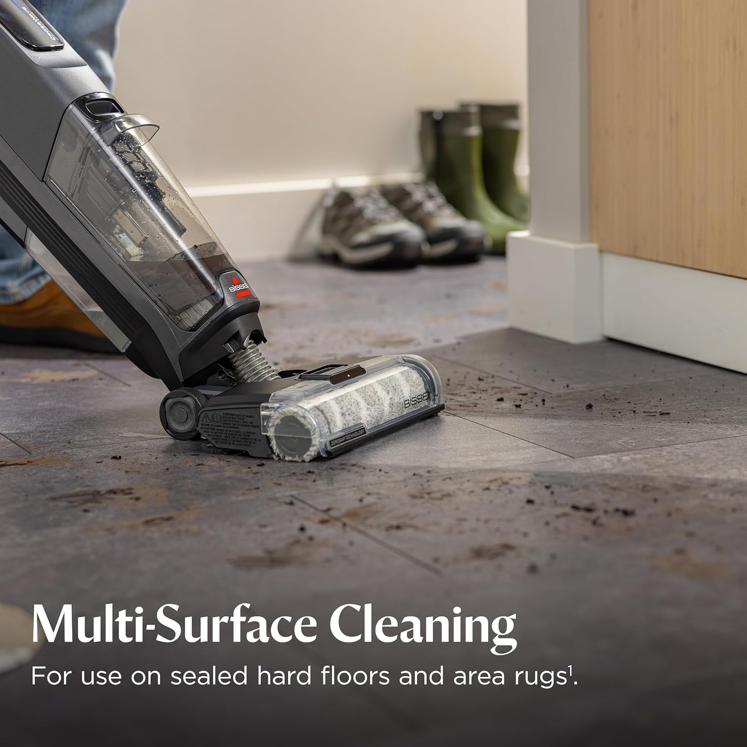 Bissell Multi‑Surface Free & Clear Floor Cleaning Solution, 64 oz – Fragrance‑Free Cleaner for Sealed Hard Floors & Area Rugs, Safe for Kids & Pets, Compatible with CrossWave & SpinWave Machines(Free & Clear)