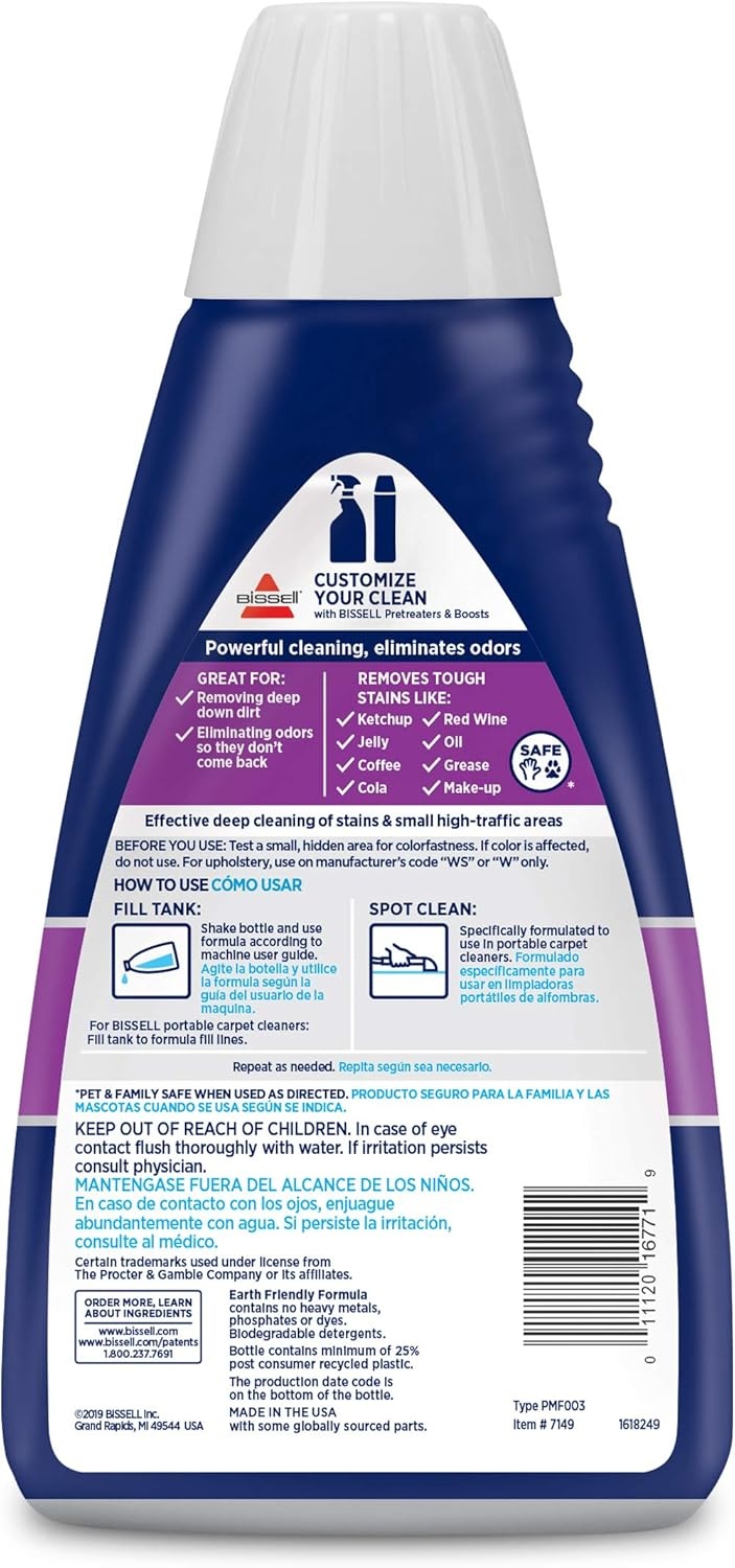 Bissell® Spot & Stain with Febreze + Gain Original Scent Formula for Little Green Devices, Portable Carpet Cleaners (3968)(Febreze Spring and Renewal)