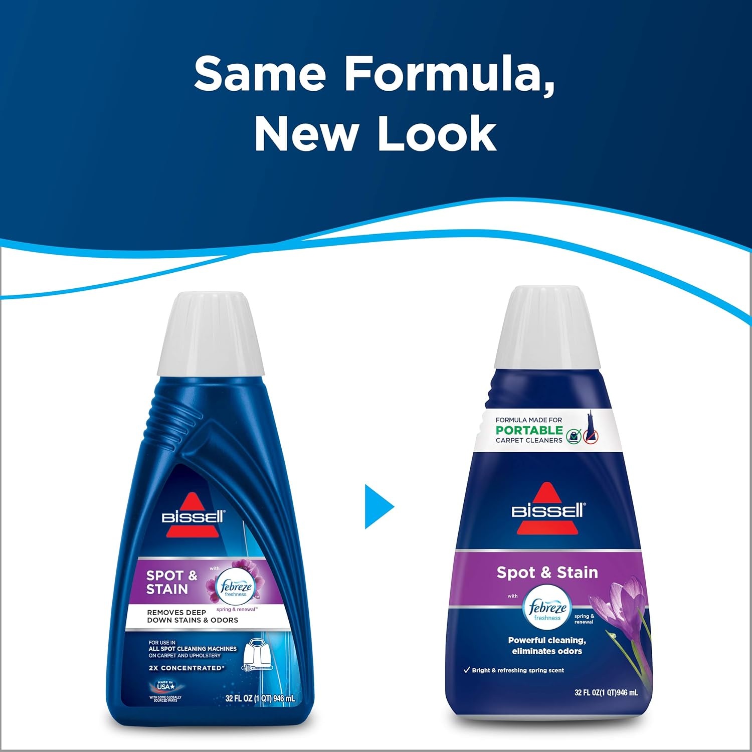 Bissell® Spot & Stain with Febreze + Gain Original Scent Formula for Little Green Devices, Portable Carpet Cleaners (3968)(Febreze Spring and Renewal)