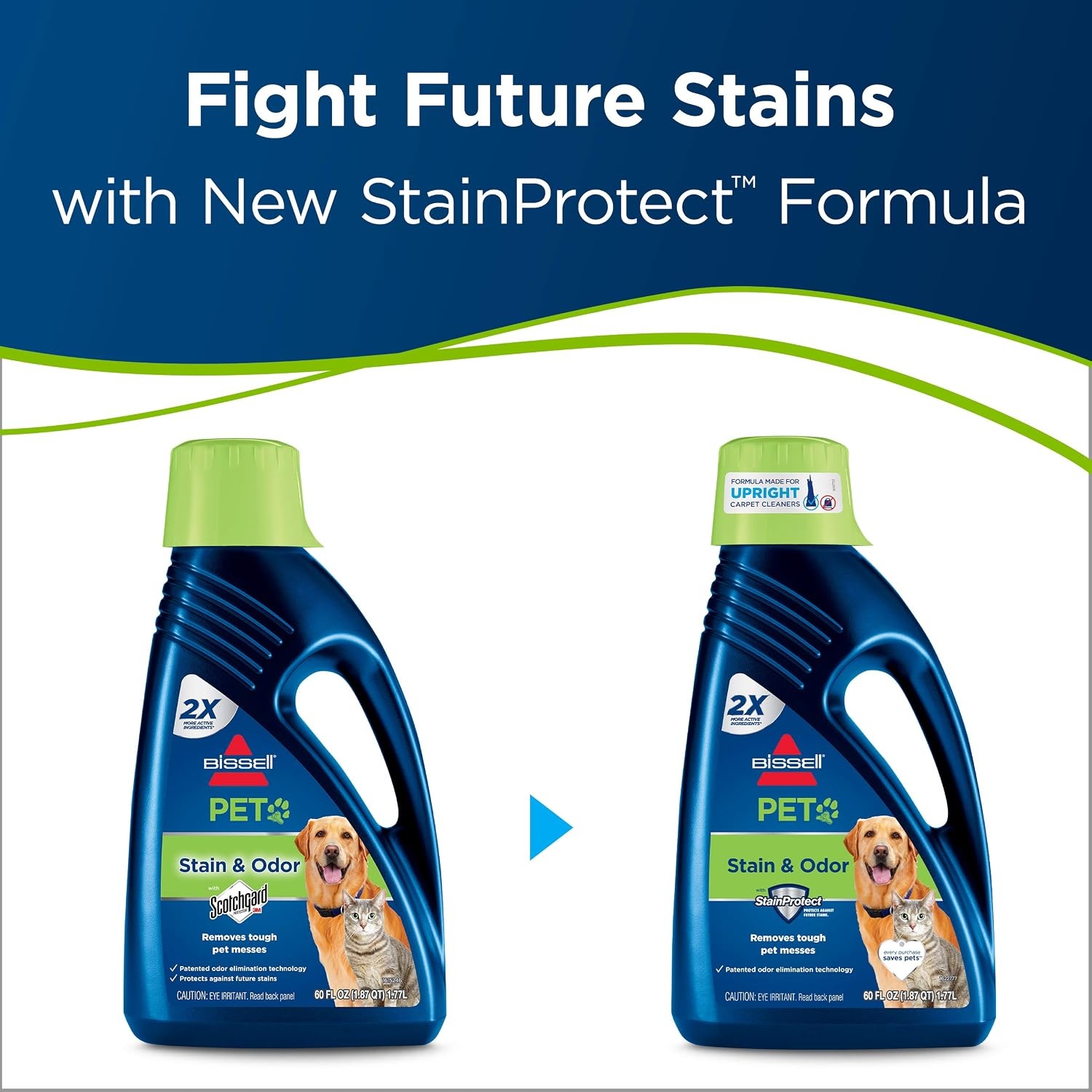 BISSELL 2X Pet Stain & Odor Full Size Machine Formula, 60 ounces, 99K52(60 Fl Oz (Pack of 2))