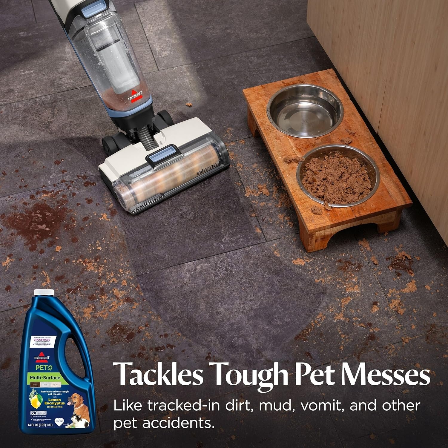 Bissell Multi-Surface Pet with Citrus, 34441, 64oz, Safe on Sealed hard Floors and Area Rugs, Removes tough pet messes and elimantes odors, Lemon Eucalyptus Essential Oils(Multi-Surface Pet  64 oz)