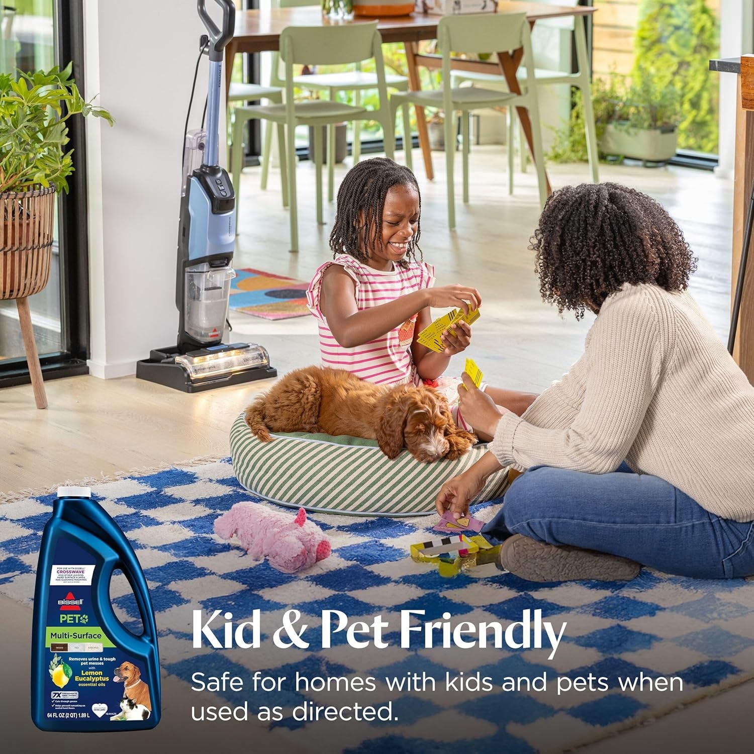 Bissell Multi-Surface Pet with Citrus, 34441, 64oz, Safe on Sealed hard Floors and Area Rugs, Removes tough pet messes and elimantes odors, Lemon Eucalyptus Essential Oils(Multi-Surface Pet  64 oz)