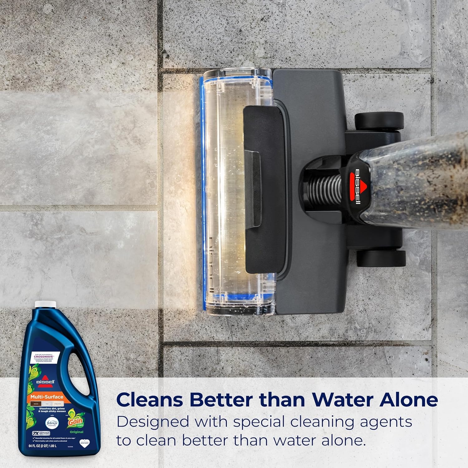 Bissell Multi-Surface with Febreze + Gain, 3445G, 80 oz, Safe of Sealed Hard Floors and Area Rugs, Dissolves Dirt, Grime, and Tough Sticky Messes, Febreze Original Gain Scent(Febreze + Gain  64 oz)