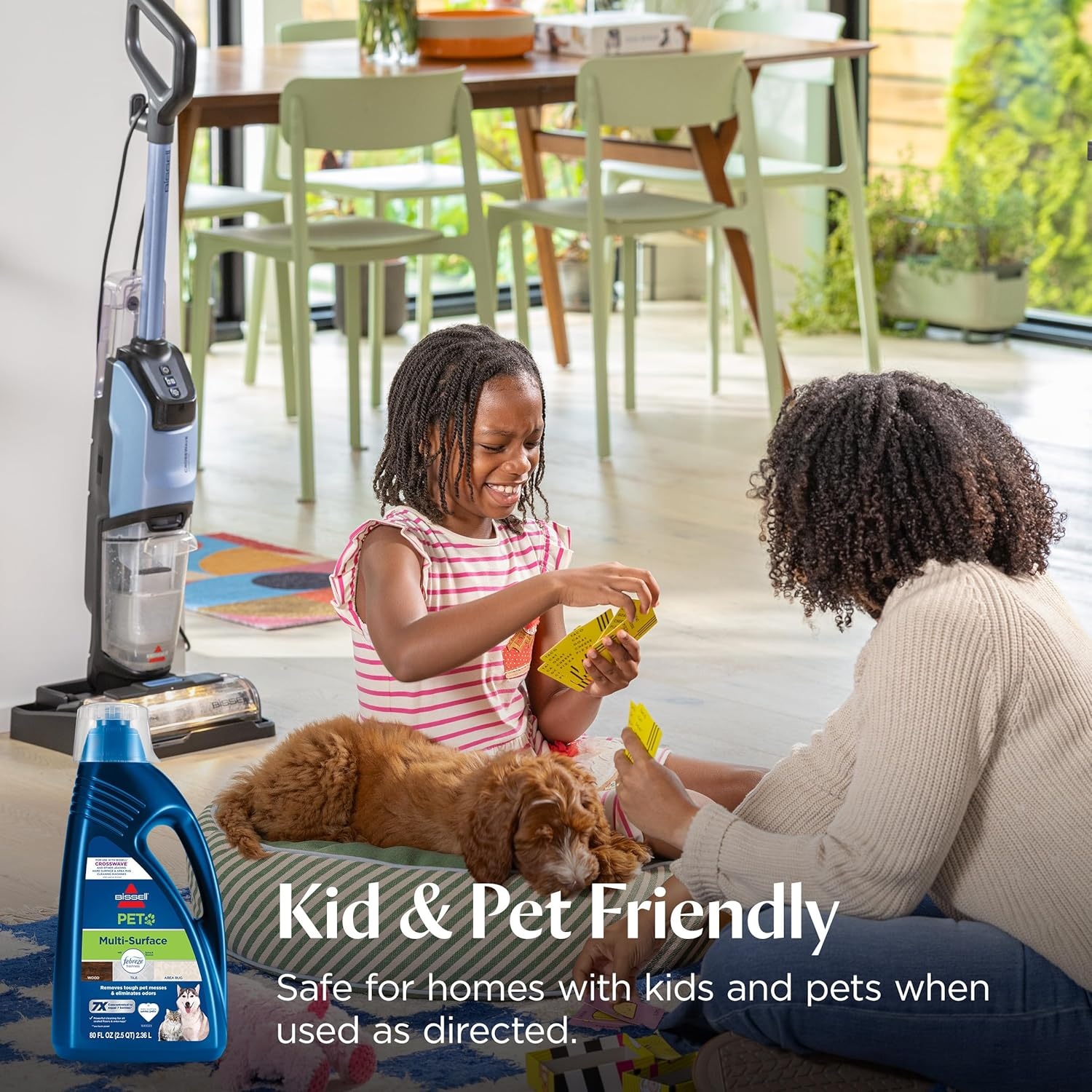 Bissell Multi-Surface Pet Solution with Febreze freshness, For Use in CrossWave and Other Leading Hard Surface and Area Rug Cleaners, 80oz, Dissolves Dirt, grime, and Tough Sticky Messes(80 Fl Oz (Pack of 1))