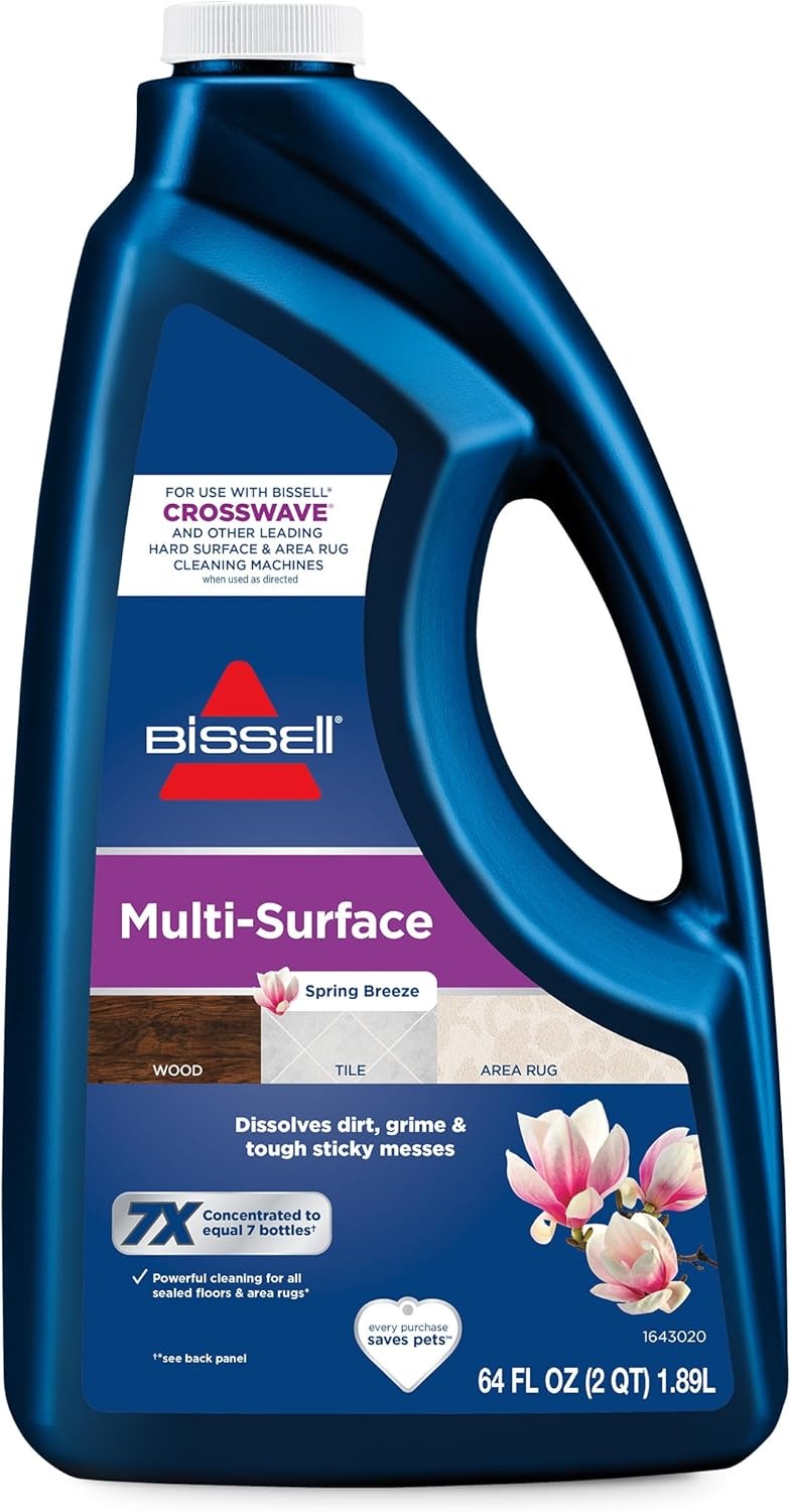 Bissell Multi-Surface Super Concentrate Solution, For use in CrossWave and other leading hard surface and area rug cleaners, 14 pouches, Perfectly measured and formulated for the mess at hand(Spring Breeze)