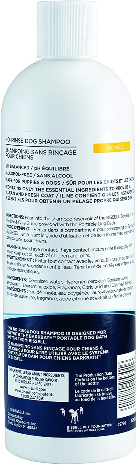 Bissell White Tea & Aloe No-Rinse Dog Shampoo for BARKBATH (2-Pack) | 27971(Oatmeal)