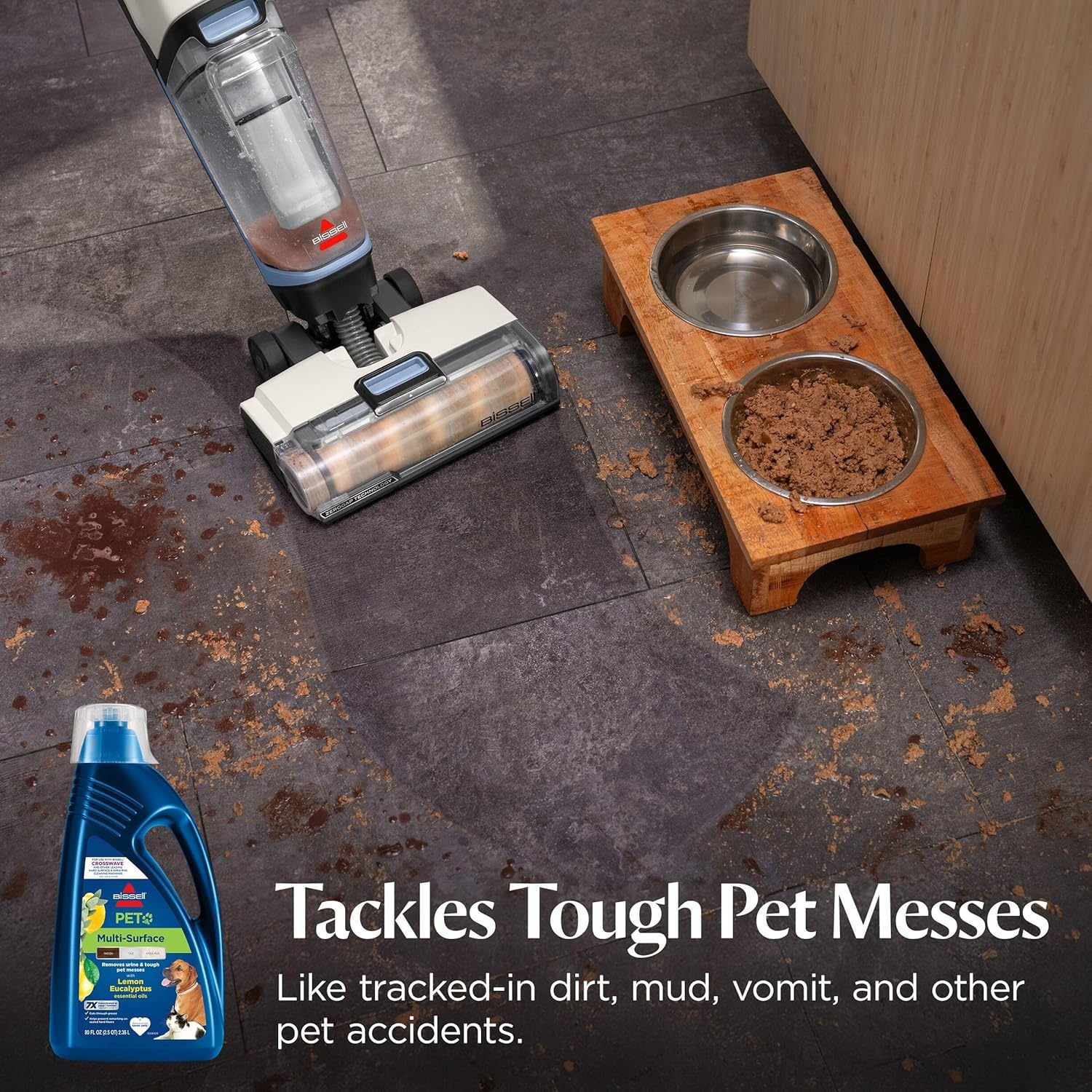 Bissell Multi-Surface Pet with Citrus, 34441, 64oz, Safe on Sealed hard Floors and Area Rugs, Removes tough pet messes and elimantes odors, Lemon Eucalyptus Essential Oils(Multi-Surface Pet  80 oz)