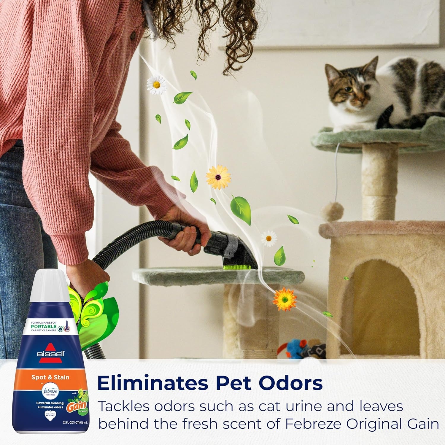 Bissell® Spot & Stain with Febreze + Gain Original Scent Formula for Little Green Devices, Portable Carpet Cleaners (3968)(Fresh)