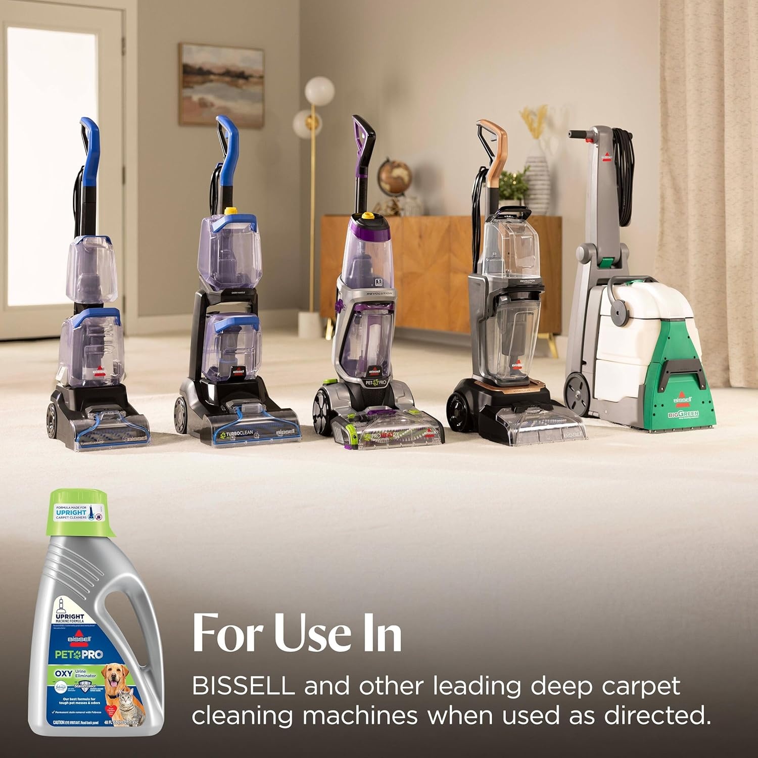 Bissell PET PRO OXY Urine Eliminator with Febreze Carpet Deep Clean Solution, with StainProtect Technology, for use in leading upright carpet cleaners, 48oz, Our best formula for pet messes & odors(48 Fl Oz (Pack of 1))