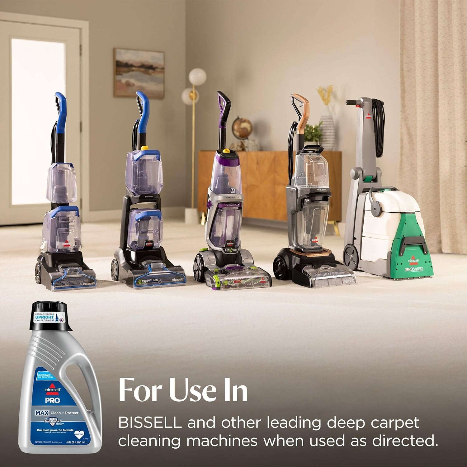 Bissell PRO OXY Carpet Deep Clean Solution, for use in leading upright carpet cleaners, 48oz, Removes deep down dirt, stains & odors(Pro Max)