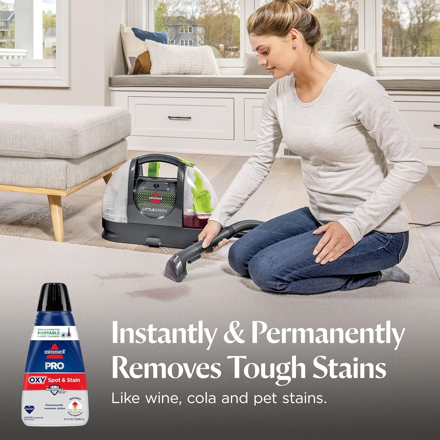 Bissell Professional Spot and Stain + Oxy Portable Machine Formula, 32 oz, Single, 32 Fl Oz(32 Fl Oz (Pack of 1))
