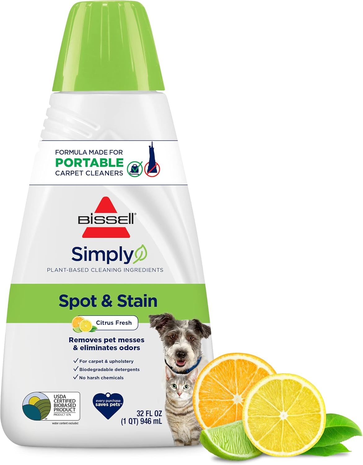 Bissell Simply Spot & Stain Portable Carpet Cleaner Formula, 32 oz, 3368(32 Fl Oz (Pack of 1))