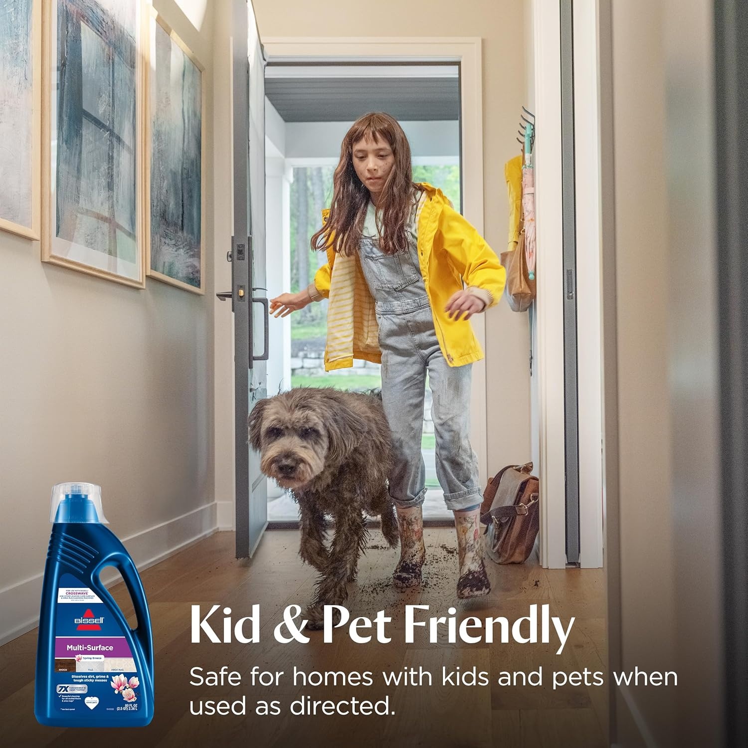 Bissell Multi-Surface Super Concentrate Solution, For use in CrossWave and other leading hard surface and area rug cleaners, 14 pouches, Perfectly measured and formulated for the mess at hand(Fresh)