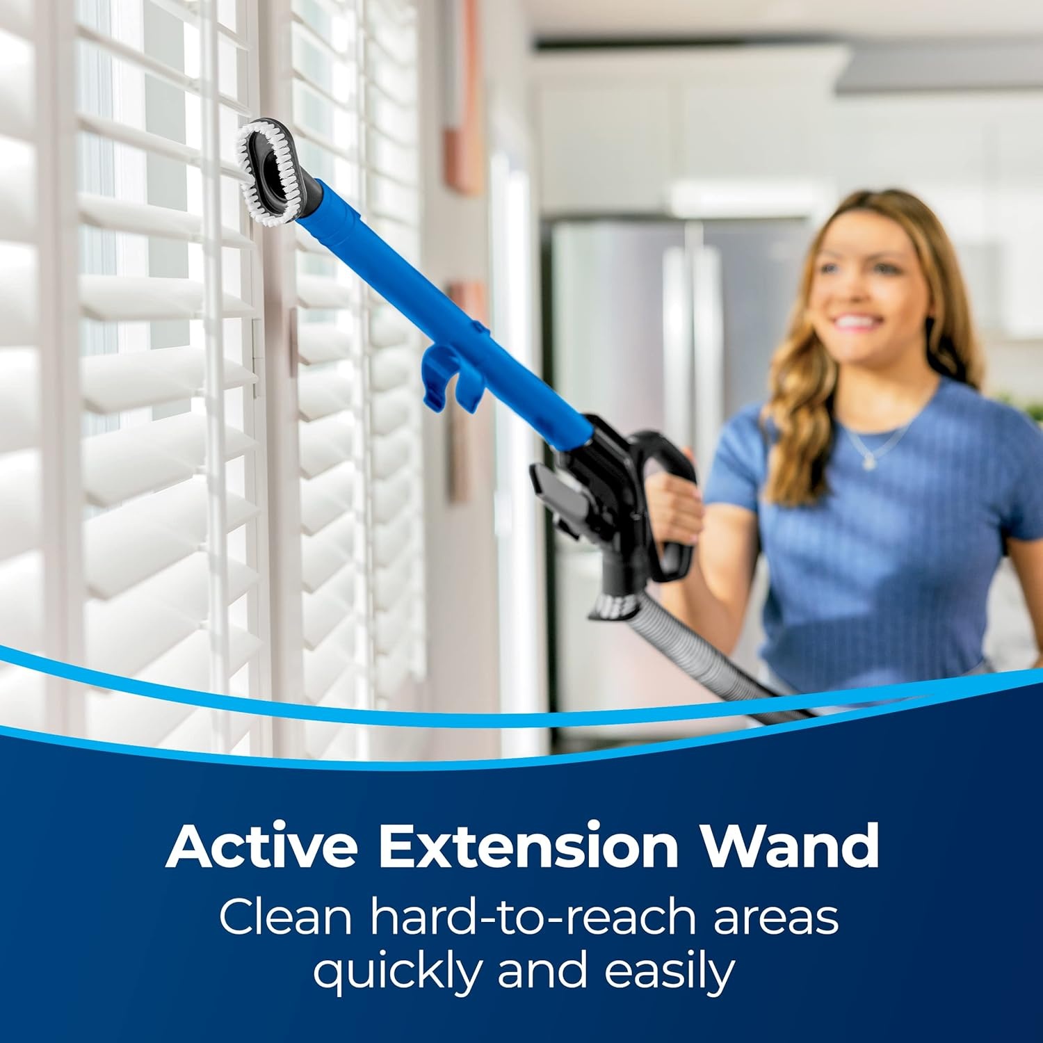 Bissell CleanView Upright Vacuum with Active Extension Wand, XL 2L Dirt Tank Capacity, Powerful Suction & OnePass Technology for Carpets & Hard Floors, 3536(Black/Cobalt Blue)