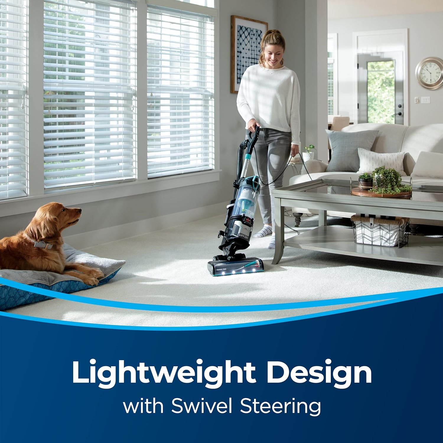 Bissell MultiClean Allergen Rewind Pet Vacuum with HEPA Filter Sealed System, Automatic Cord Rewind, Tangle-Free Brush Roll, & LED Headlights, 3405(MulitClean Lift-Off)