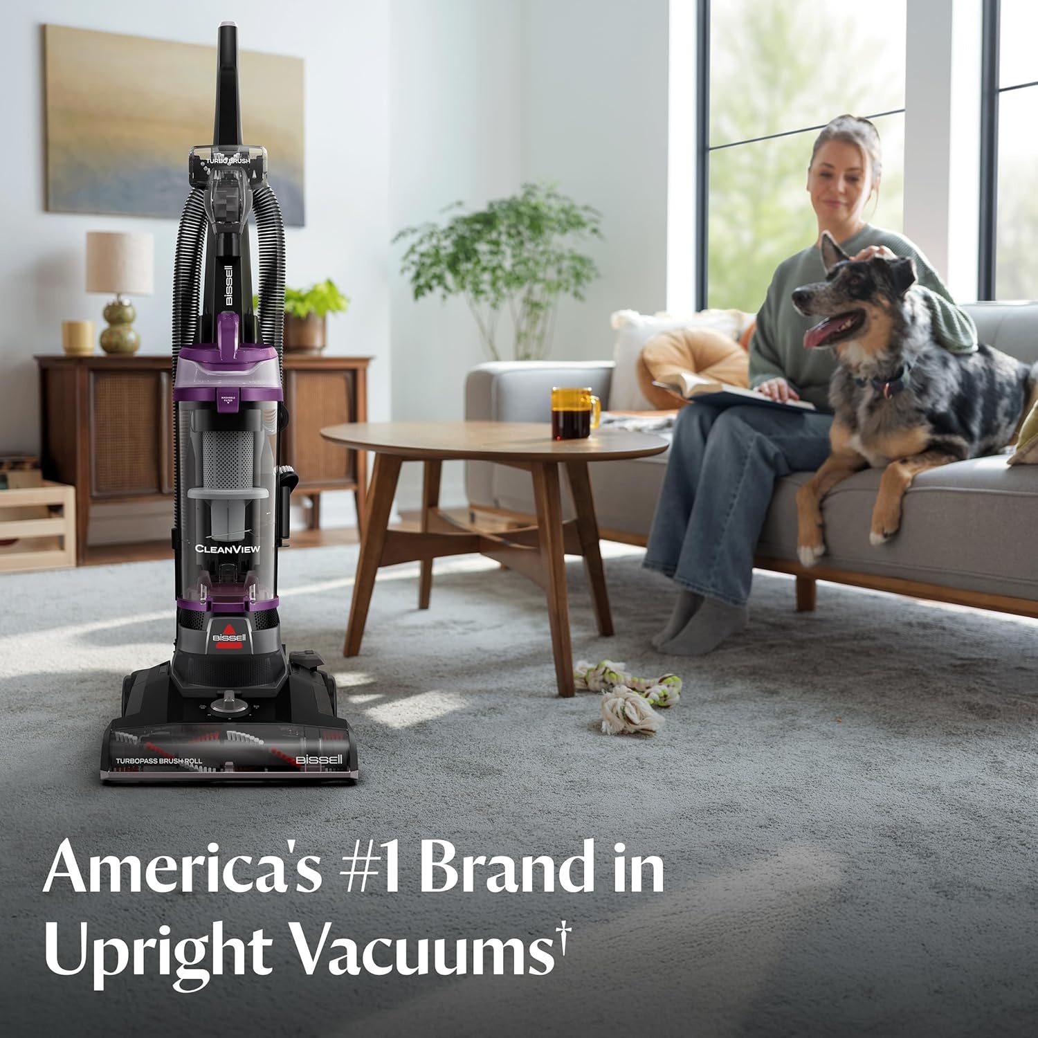 Bissell CleanView Compact Upright Vacuum, Lightweight Design for Apartments & Dorms, Powerful Suction with Removable Extension Wand & Scatter-Free Technology, 3508(CleanView)