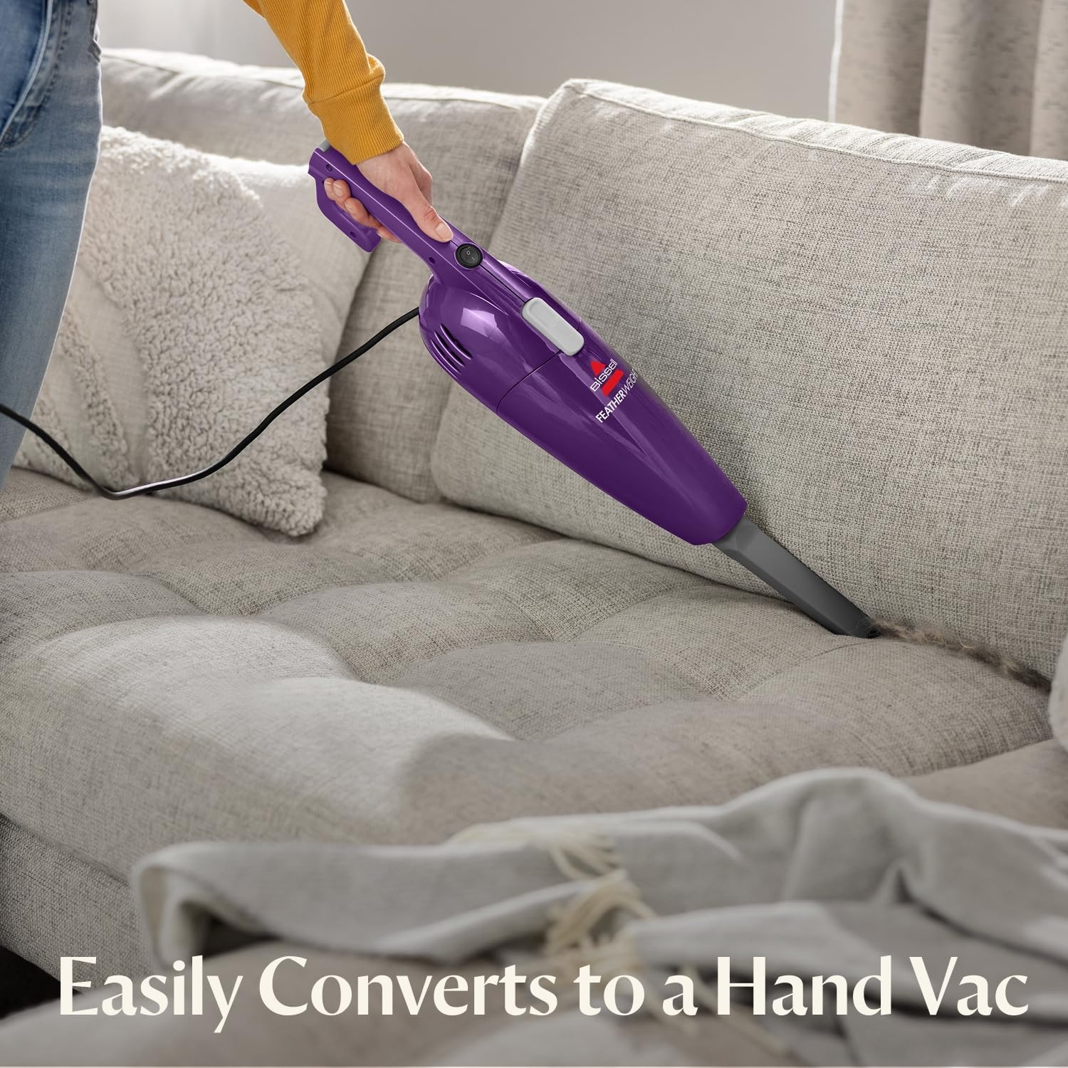 Bissell 20334 Featherweight Stick Lightweight Bagless Vacuum and Electric Broom with Crevice Tool for Hard Floors and Carpets, Purple(Purple  4 Pack)