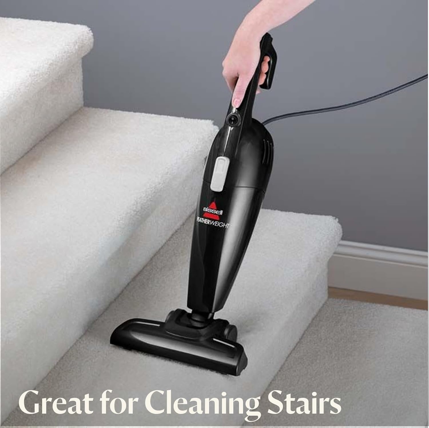 Bissell 20334 Featherweight Stick Lightweight Bagless Vacuum and Electric Broom with Crevice Tool for Hard Floors and Carpets, Purple(Black)