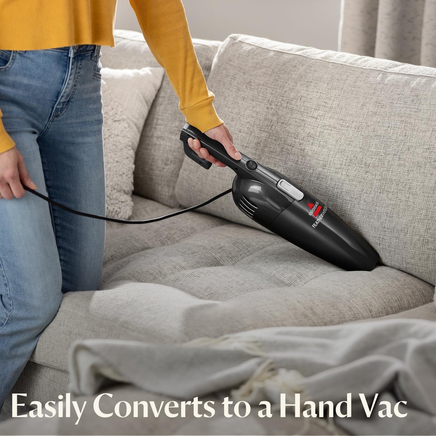 Bissell 20334 Featherweight Stick Lightweight Bagless Vacuum and Electric Broom with Crevice Tool for Hard Floors and Carpets, Purple(Black)