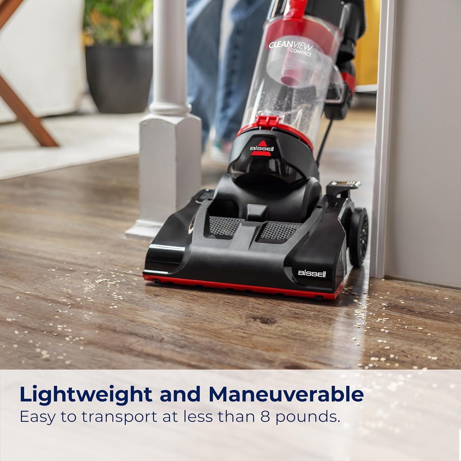 Bissell CleanView Compact Upright Vacuum, Lightweight Design for Apartments & Dorms, Powerful Suction with Removable Extension Wand & Scatter-Free Technology, 3508(CleanView Compact)