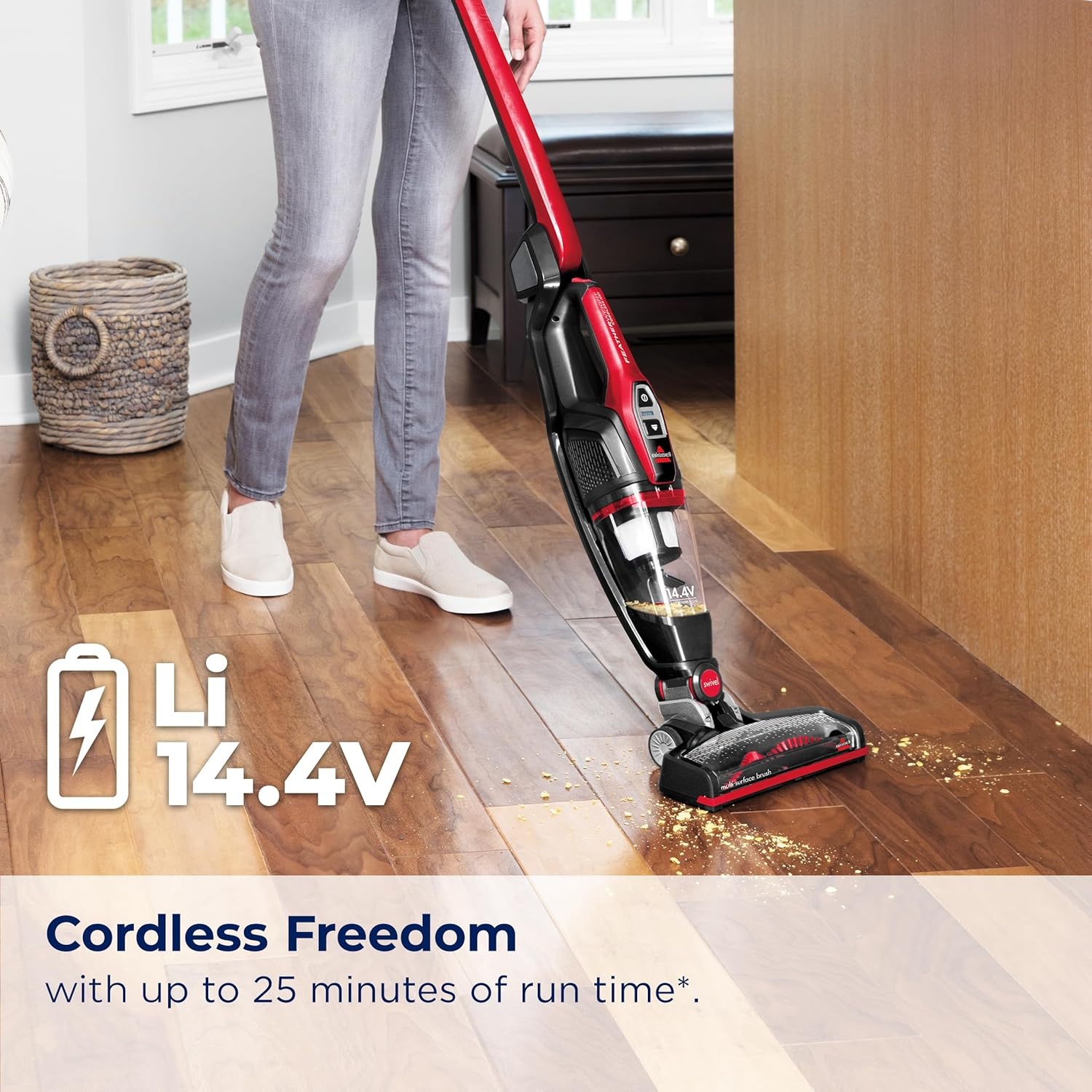 Bissell, 3061 Featherweight Cordless Stick Vacuum, Self-Standing, Electric Blue, Black(Black/Red)