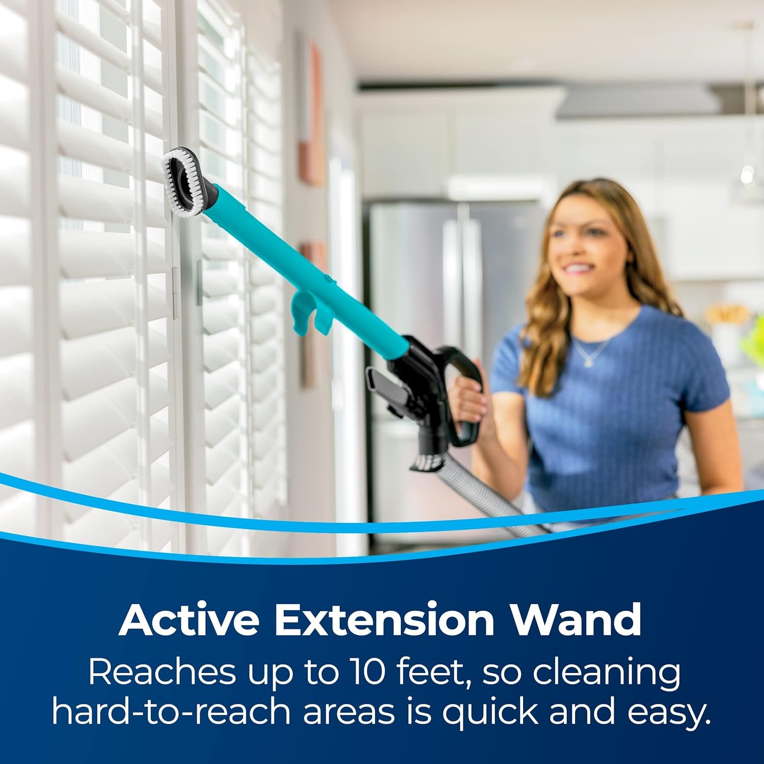 Bissell CleanView Upright Vacuum with Active Extension Wand, XL 2L Dirt Tank Capacity, Powerful Suction & OnePass Technology for Carpets & Hard Floors, 3536(Black/Teal)