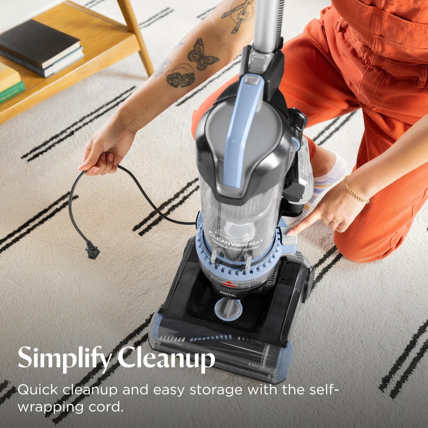 Bissell CleanView Max Tangle-Free with LED Headlights, Active Extension Wand, Tangle-Free Brush Roll, Included pet Tools, 4072L(CleanView Max Tangle-Free Rewind)