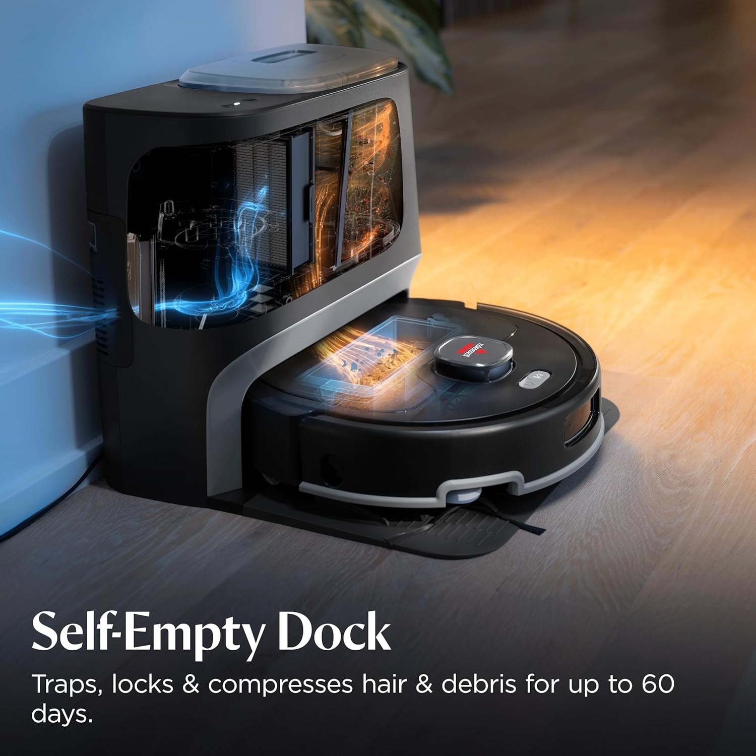 Bissell FlexClean FurForce Robot Vacuum & Mop with No Tangle Pet Brush Roll, LiDAR Navigation & Liftable Pad for Pet Hair Removal on Hard Floors & Rugs, 180min Runtime 60-Day Dust Collection, 4270L(FlexClean)