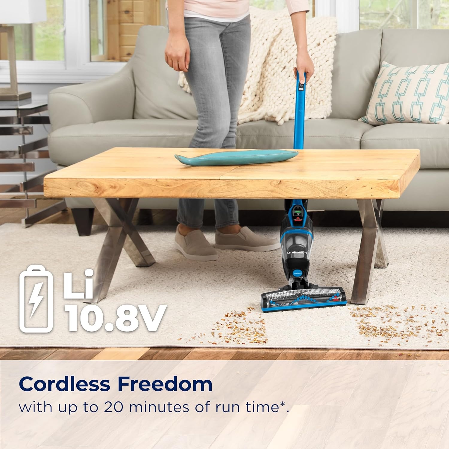 Bissell, 3061 Featherweight Cordless Stick Vacuum, Self-Standing, Electric Blue, Black(3061)